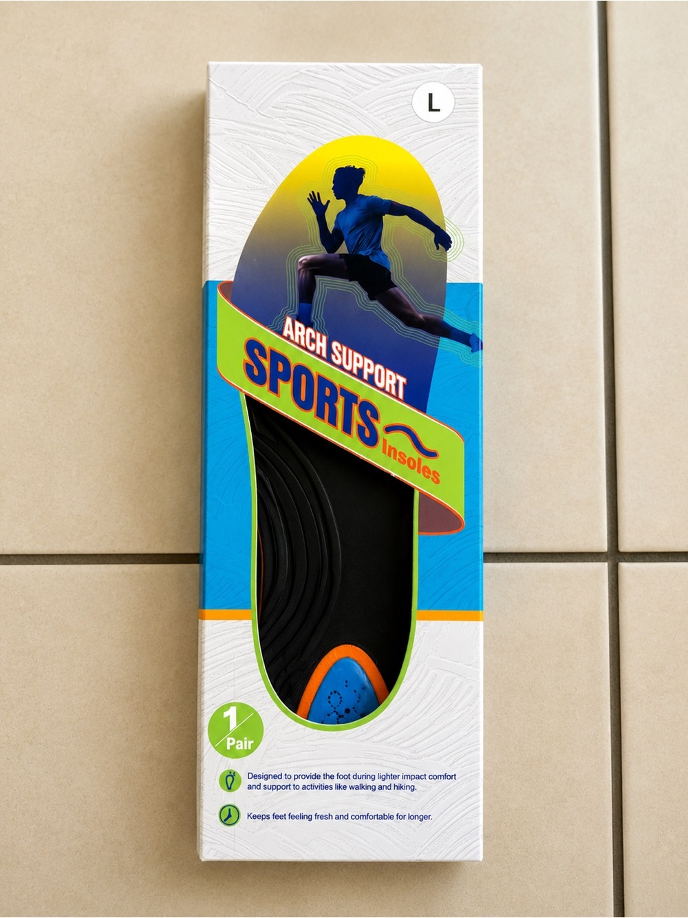 Arch Support Sports Insoles Size L New in Box Plantar Fasciitis & Flat Feet